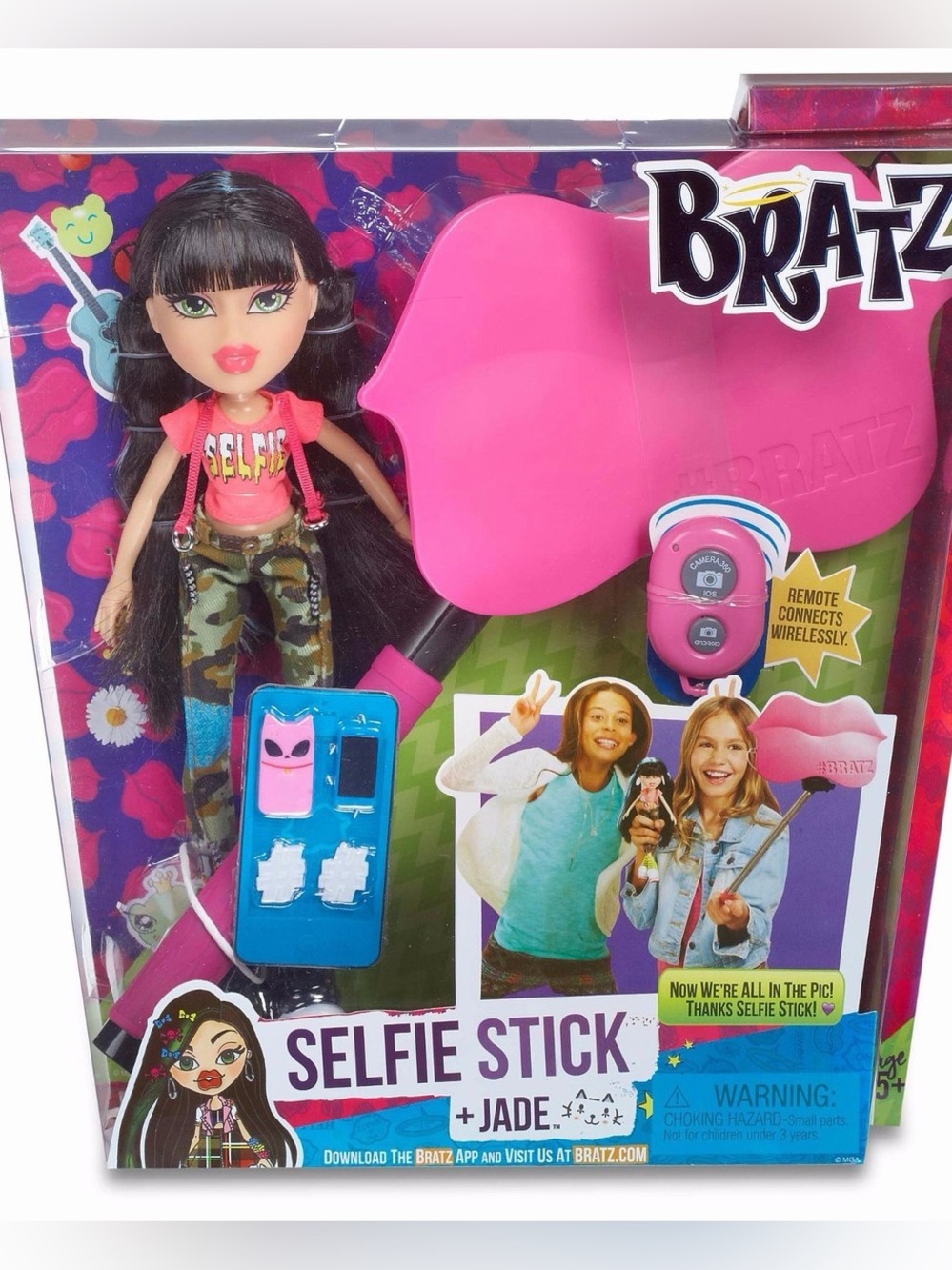 Bratz 2015 Selfie Stick Jade Fashion Doll Set NIB Working Remote #026